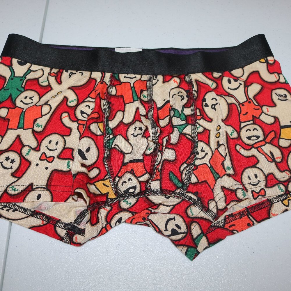 MeUndies Christmas Gingerbread peoples men's Trunks size medium